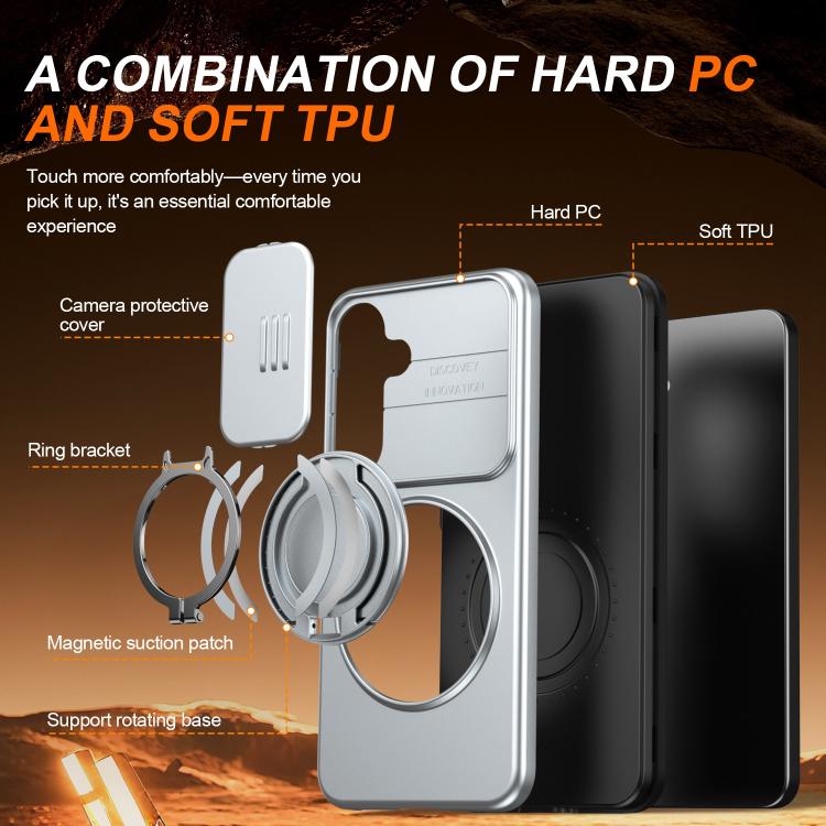 For Galaxy A55 5G Camera Sliding Shield Magnetic Rotation Holder Phone Case