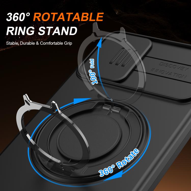 For Galaxy A06 / A07 4G Camera Sliding Shield Magnetic Rotation Holder Phone Case