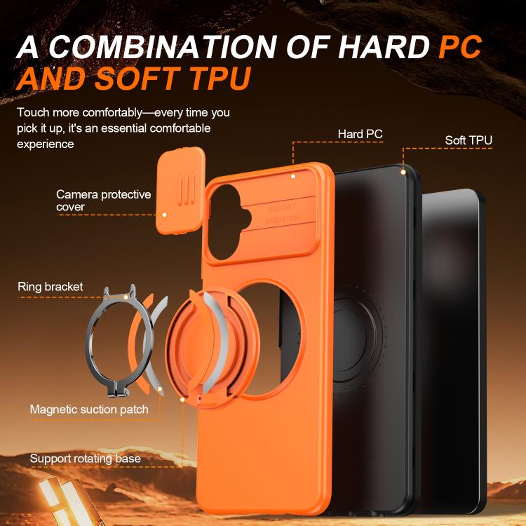 For Galaxy A06 / A07 4G Camera Sliding Shield Magnetic Rotation Holder Phone Case