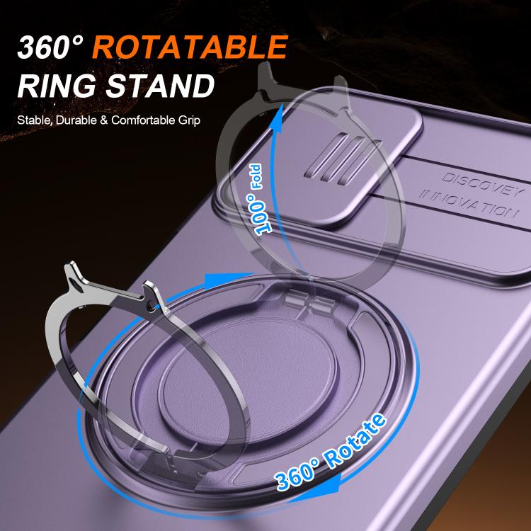 For Galaxy A06 / A07 4G Camera Sliding Shield Magnetic Rotation Holder Phone Case