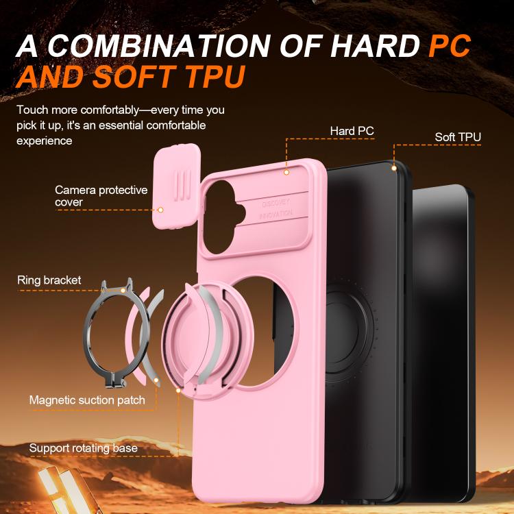 For Galaxy A06 / A07 4G Camera Sliding Shield Magnetic Rotation Holder Phone Case