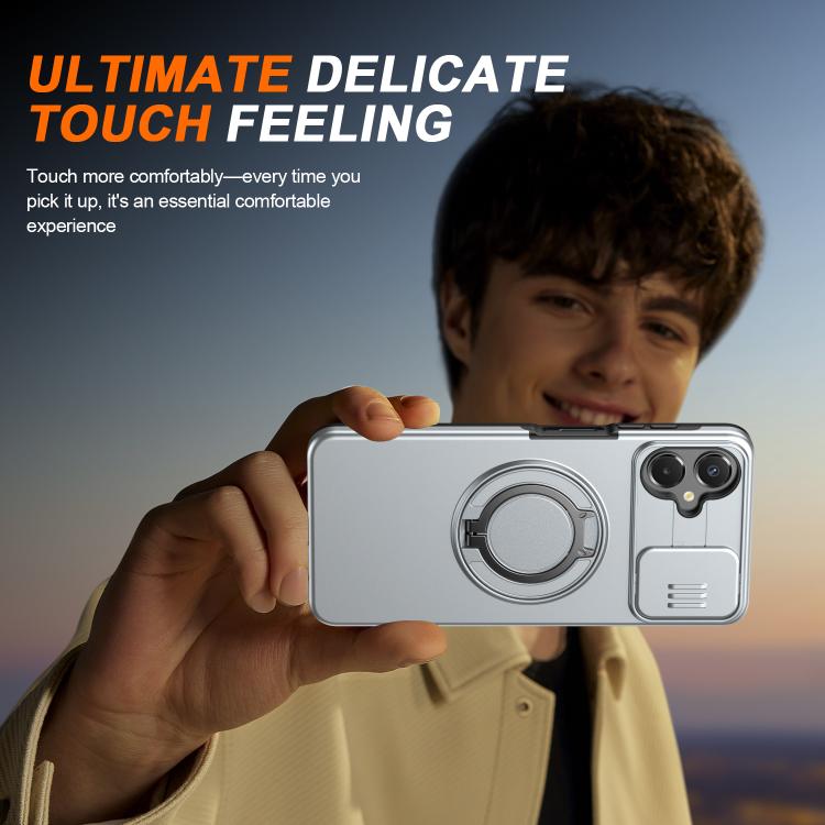 For Galaxy A06 / A07 4G Camera Sliding Shield Magnetic Rotation Holder Phone Case
