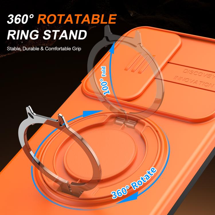 For Galaxy A16 / A17 / A26 Camera Sliding Shield Magnetic Rotation Holder Phone Case