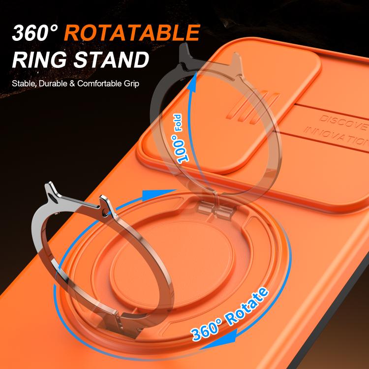 For Galaxy A37 5G / A36 5G Camera Sliding Shield Magnetic Rotation Holder Phone Case