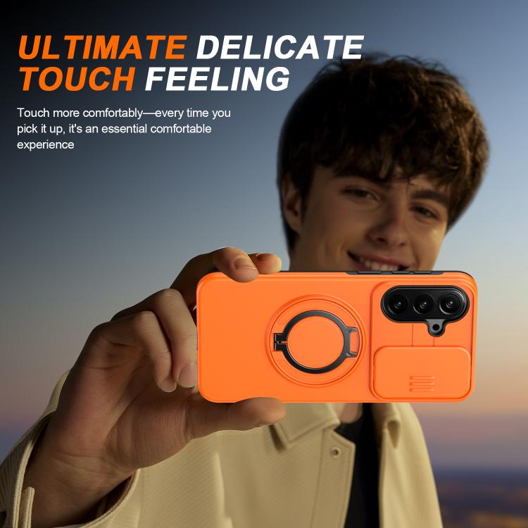 For Galaxy A57 5G Camera Sliding Shield Magnetic Rotation Holder Phone Case