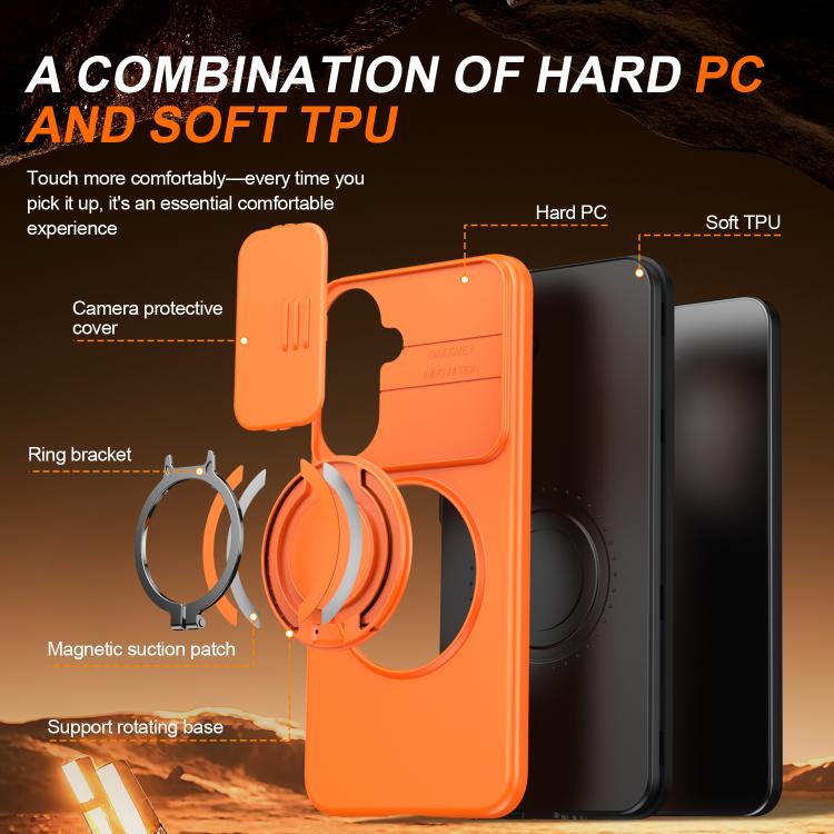 For Galaxy A57 5G Camera Sliding Shield Magnetic Rotation Holder Phone Case