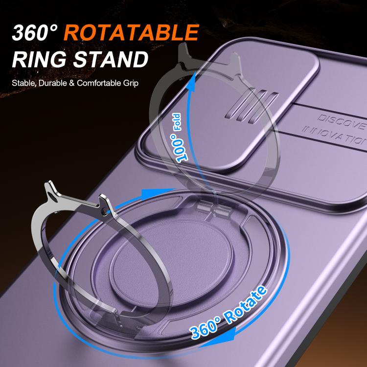 For Galaxy A57 5G Camera Sliding Shield Magnetic Rotation Holder Phone Case