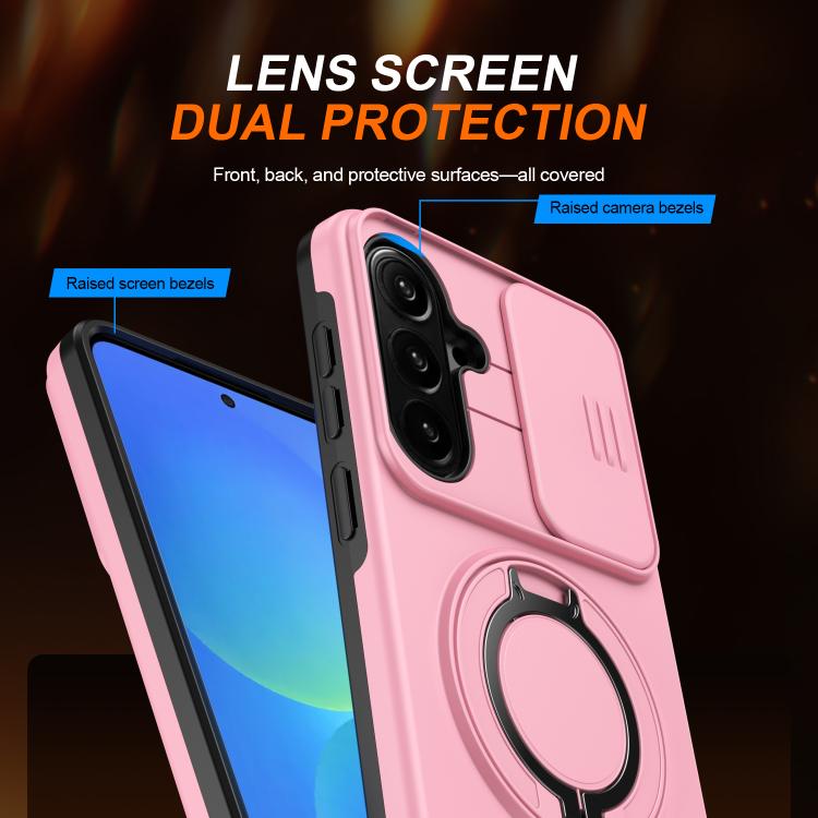 For Galaxy A57 5G Camera Sliding Shield Magnetic Rotation Holder Phone Case