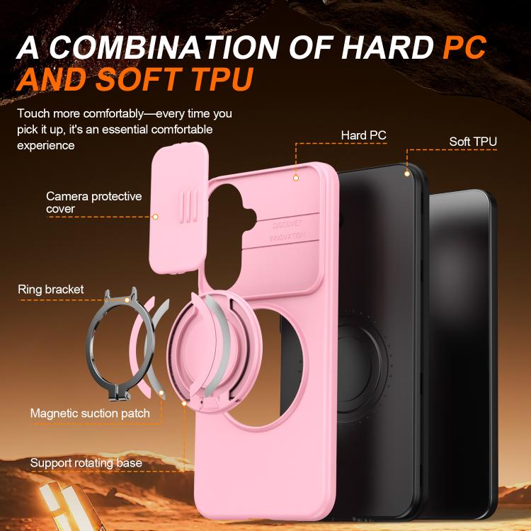 For Galaxy A57 5G Camera Sliding Shield Magnetic Rotation Holder Phone Case