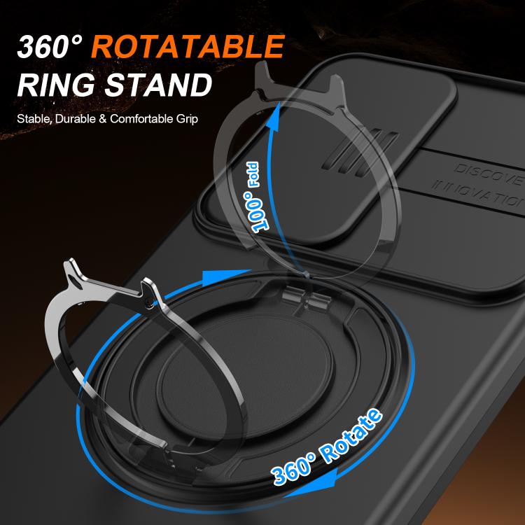 For Galaxy A56 5G Camera Sliding Shield Magnetic Rotation Holder Phone Case