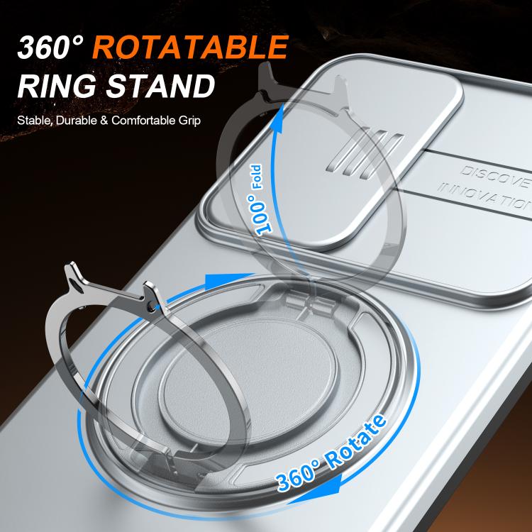 For Galaxy A56 5G Camera Sliding Shield Magnetic Rotation Holder Phone Case
