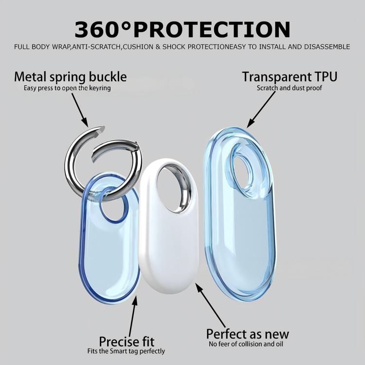 For Samsung Galaxy SmartTag2 XDcase Full-Coverage Waterproof TPU Protective Case with Keychain