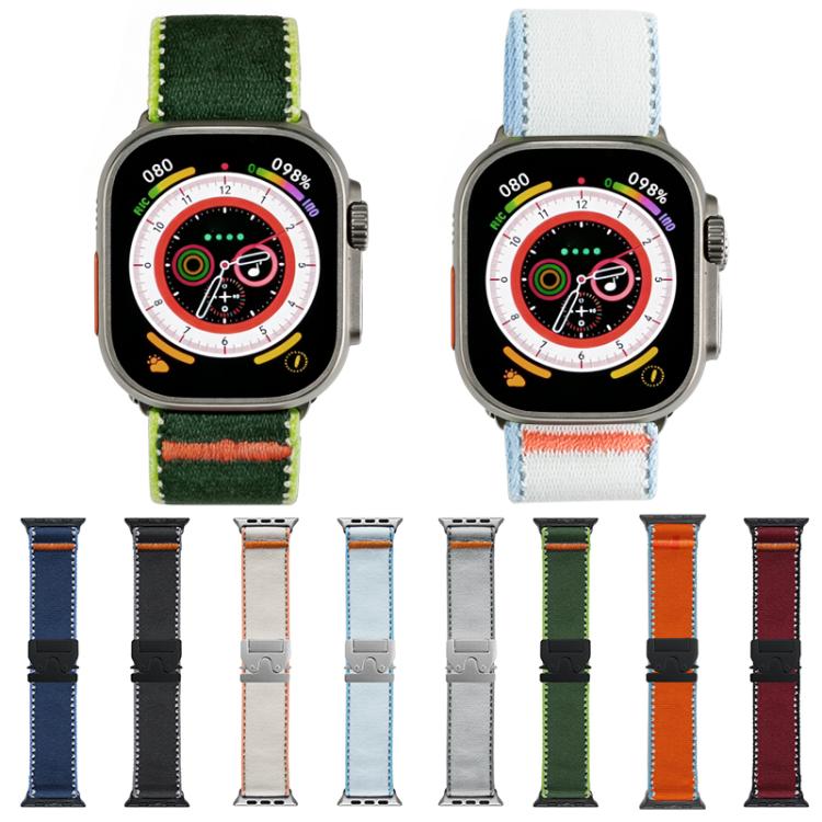 For Apple Watch 42 / 44 / 45 / 46 / 49mm xDfind Nylon Wild Path Parachute Buckle Watch Band