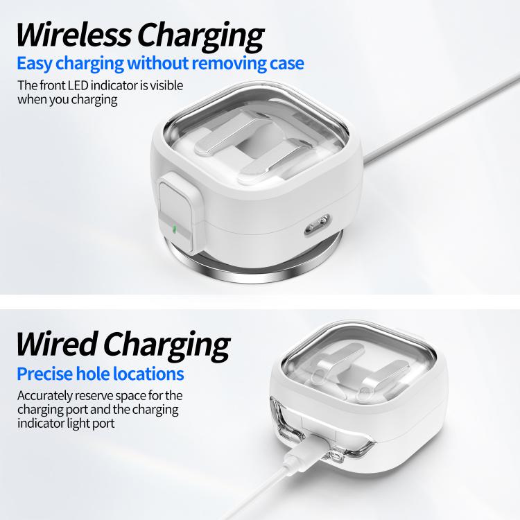 For Samsung Galaxy Buds4 / Buds4 Pro Clear Color Snap Closure PC Earphones Protective Case