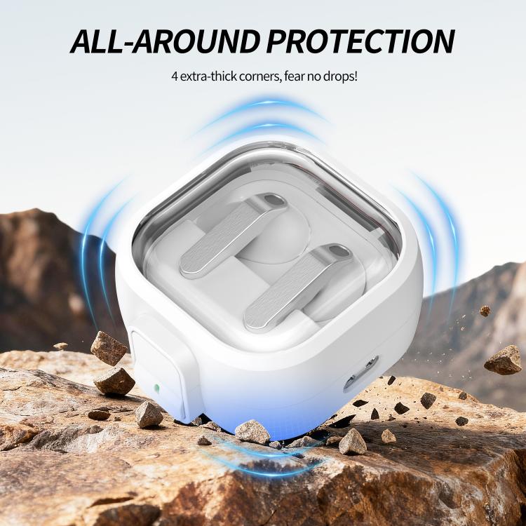 For Samsung Galaxy Buds4 / Buds4 Pro Clear Color Snap Closure PC Earphones Protective Case