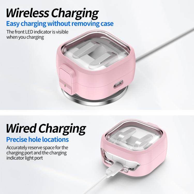 For Samsung Galaxy Buds4 / Buds4 Pro Clear Color Snap Closure PC Earphones Protective Case