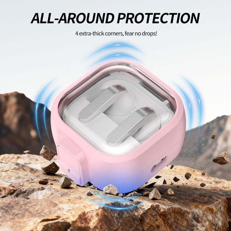 For Samsung Galaxy Buds4 / Buds4 Pro Clear Color Snap Closure PC Earphones Protective Case