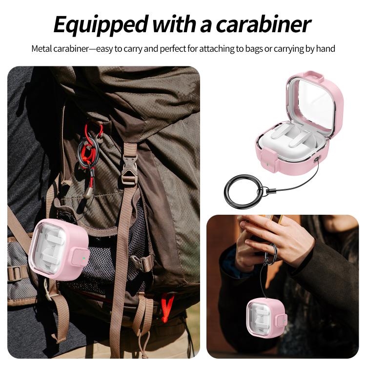 For Samsung Galaxy Buds4 / Buds4 Pro Clear Color Snap Closure PC Earphones Protective Case