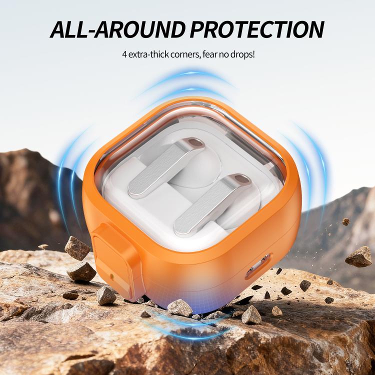 For Samsung Galaxy Buds4 / Buds4 Pro Clear Color Snap Closure PC Earphones Protective Case