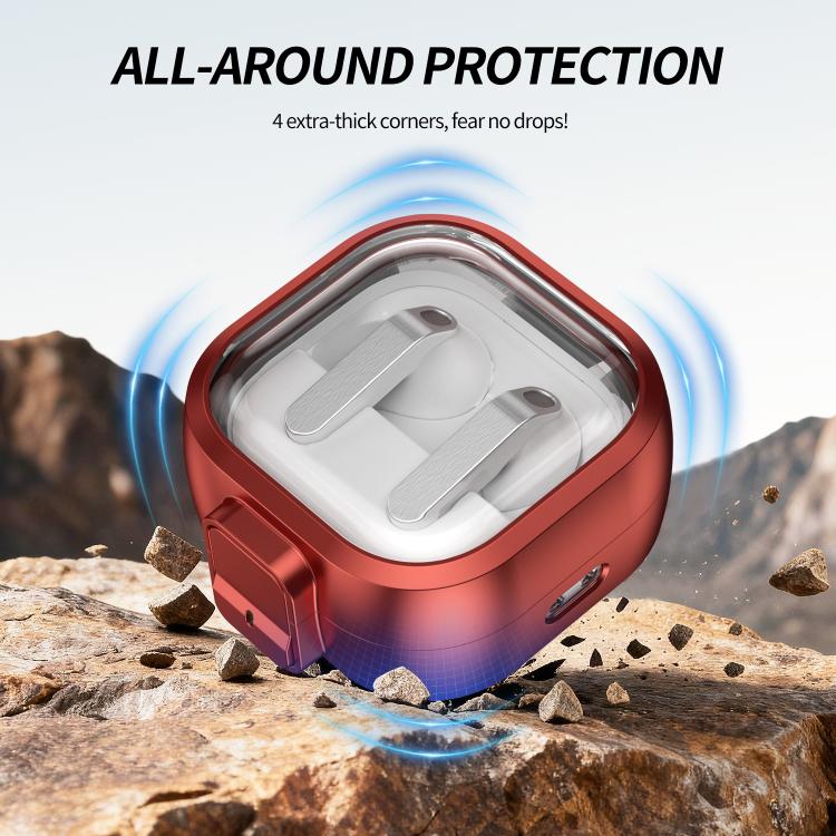 For Samsung Galaxy Buds4 / Buds4 Pro Clear Color Snap Closure PC Earphones Protective Case
