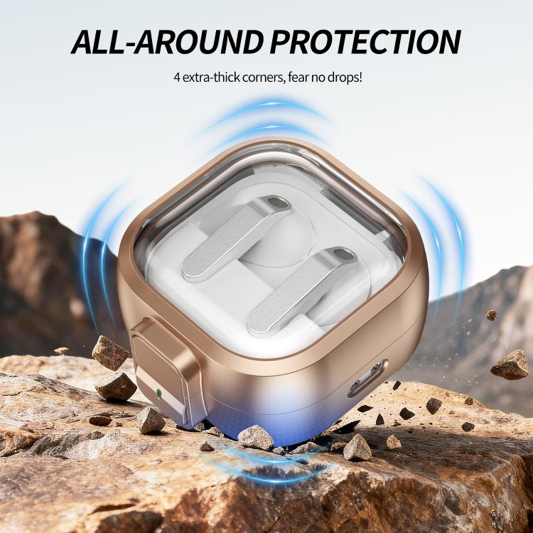 For Samsung Galaxy Buds4 / Buds4 Pro Clear Color Snap Closure PC Earphones Protective Case