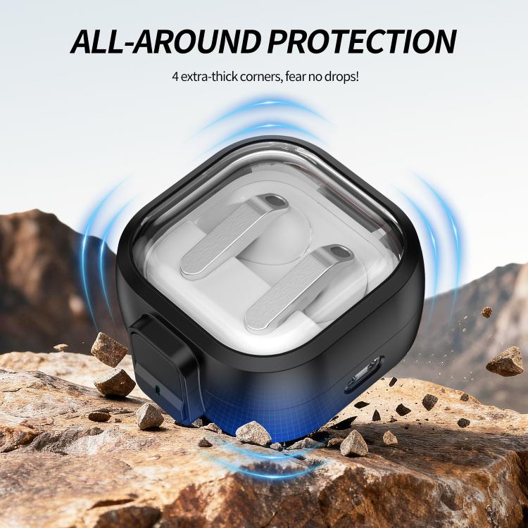 For Samsung Galaxy Buds4 / Buds4 Pro Clear Color Snap Closure PC Earphones Protective Case