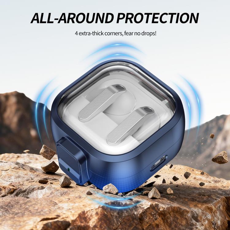 For Samsung Galaxy Buds4 / Buds4 Pro Clear Color Snap Closure PC Earphones Protective Case