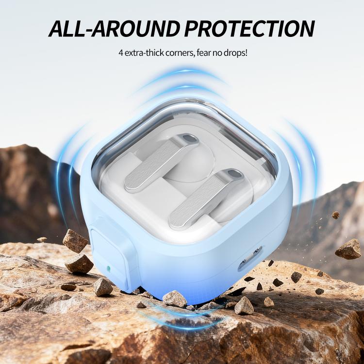 For Samsung Galaxy Buds4 / Buds4 Pro Clear Color Snap Closure PC Earphones Protective Case