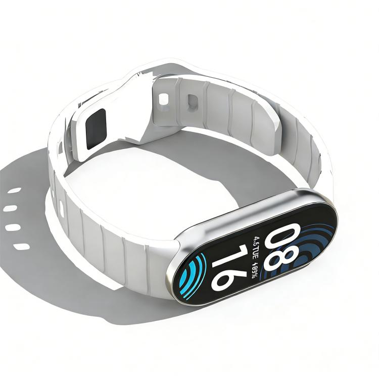 For Xiaomi Smart Band 10 / 9 / 8 xDfind Armor-Style Reverse Buckle Silicone Watch Band