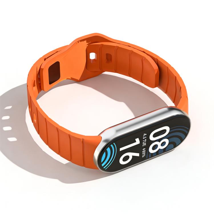 For Xiaomi Smart Band 10 / 9 / 8 xDfind Armor-Style Reverse Buckle Silicone Watch Band