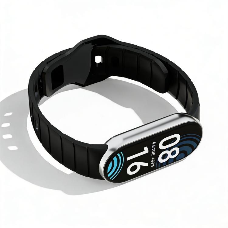 For Xiaomi Smart Band 10 / 9 / 8 xDfind Armor-Style Reverse Buckle Silicone Watch Band