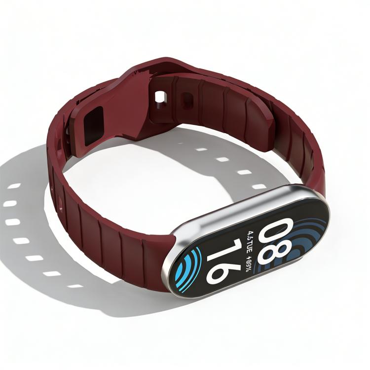 For Xiaomi Smart Band 10 / 9 / 8 xDfind Armor-Style Reverse Buckle Silicone Watch Band