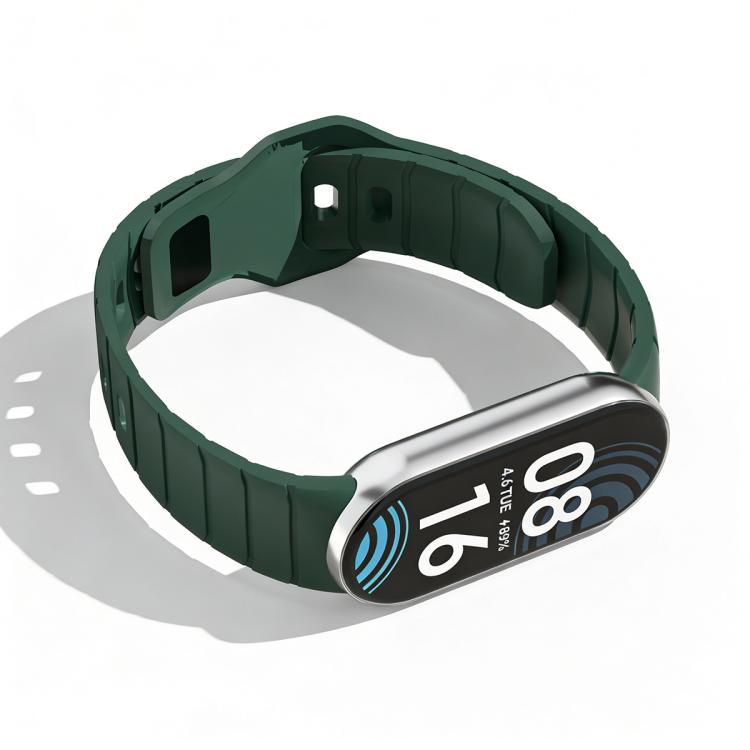 For Xiaomi Smart Band 10 / 9 / 8 xDfind Armor-Style Reverse Buckle Silicone Watch Band