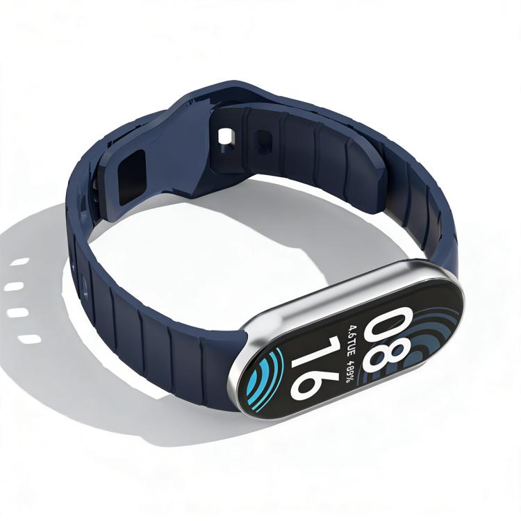 For Xiaomi Smart Band 10 / 9 / 8 xDfind Armor-Style Reverse Buckle Silicone Watch Band