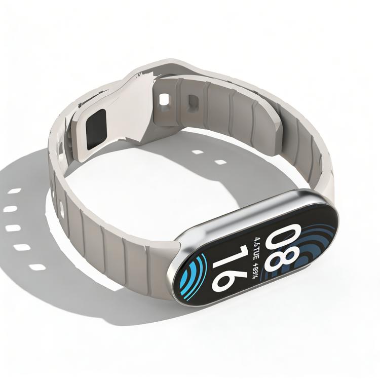 For Xiaomi Smart Band 10 / 9 / 8 xDfind Armor-Style Reverse Buckle Silicone Watch Band