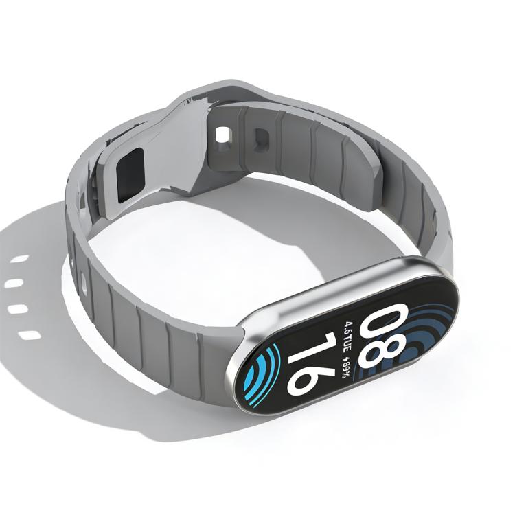 For Xiaomi Smart Band 10 / 9 / 8 xDfind Armor-Style Reverse Buckle Silicone Watch Band