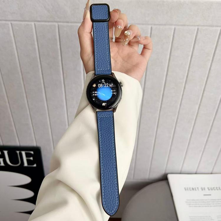18mm xDfind Flat-head Litchi Texture Vegan Leather Magnetic Buckle Watch Band