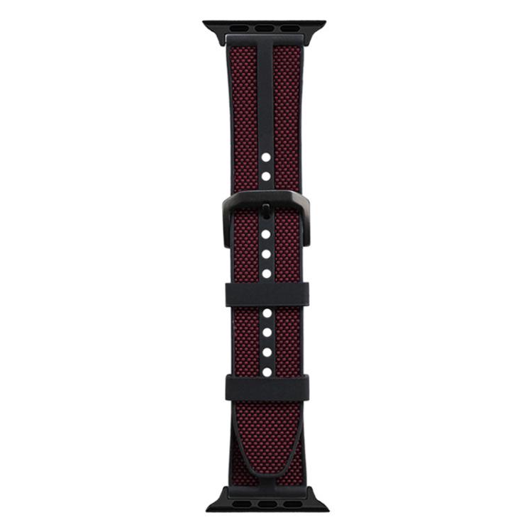 For Apple Watch 42 / 44 / 45 / 46 / 49mm xDfind Flame Hybrid Nylon Braid Silicone Watch Band