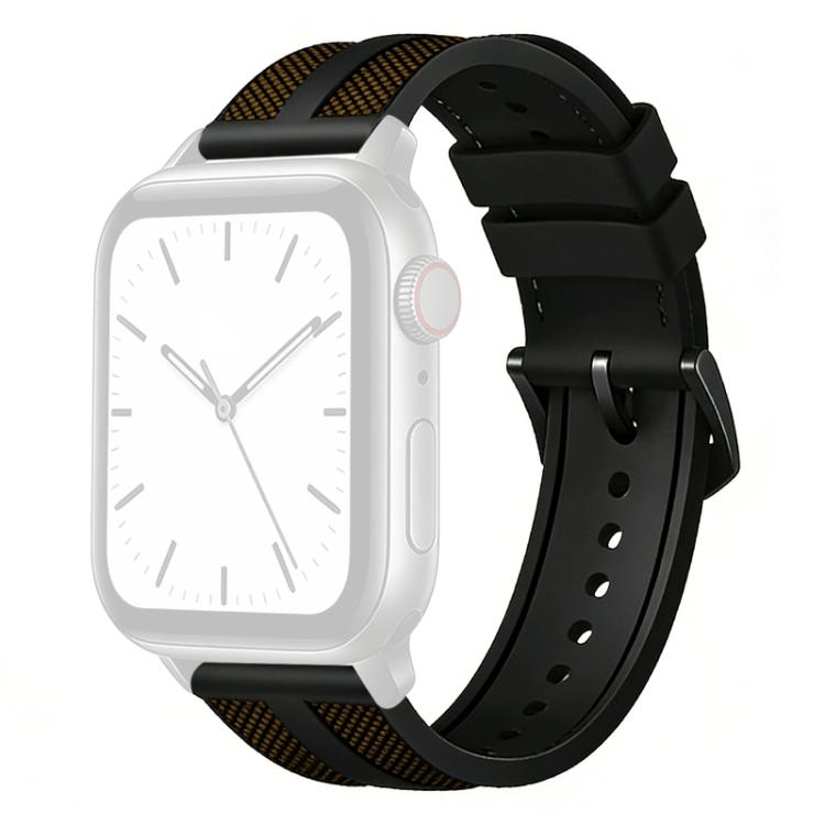 For Apple Watch 42 / 44 / 45 / 46 / 49mm xDfind Flame Hybrid Nylon Braid Silicone Watch Band