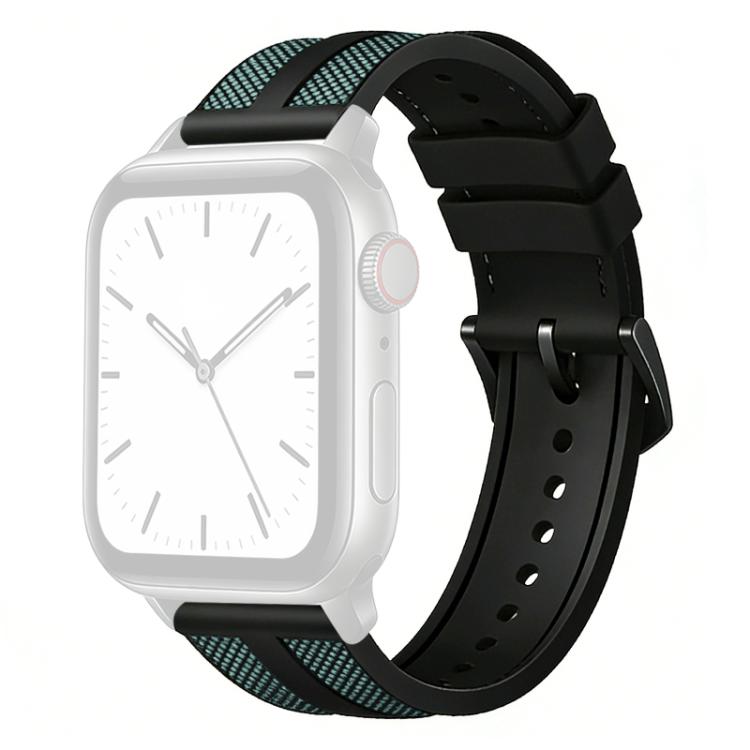 For Apple Watch 42 / 44 / 45 / 46 / 49mm xDfind Flame Hybrid Nylon Braid Silicone Watch Band