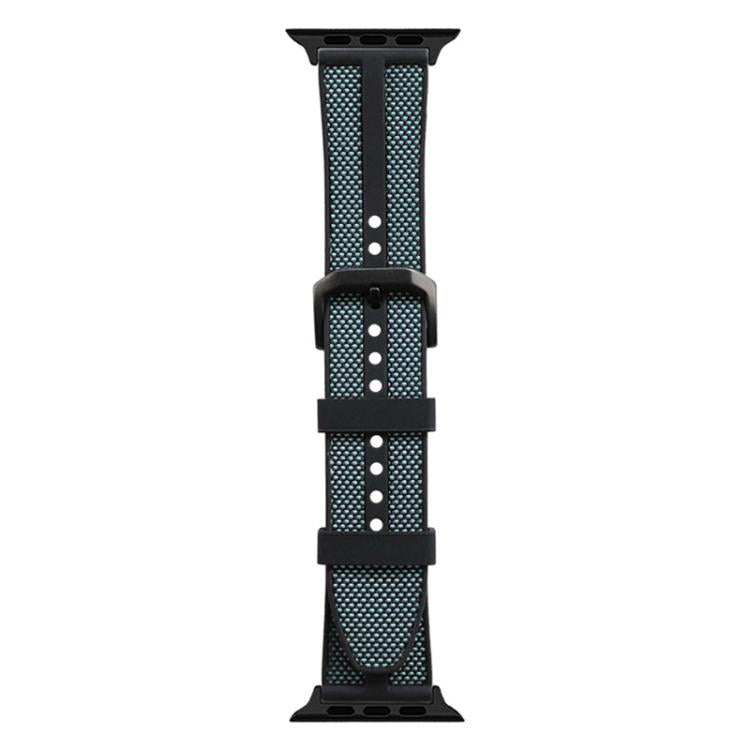 For Apple Watch 42 / 44 / 45 / 46 / 49mm xDfind Flame Hybrid Nylon Braid Silicone Watch Band