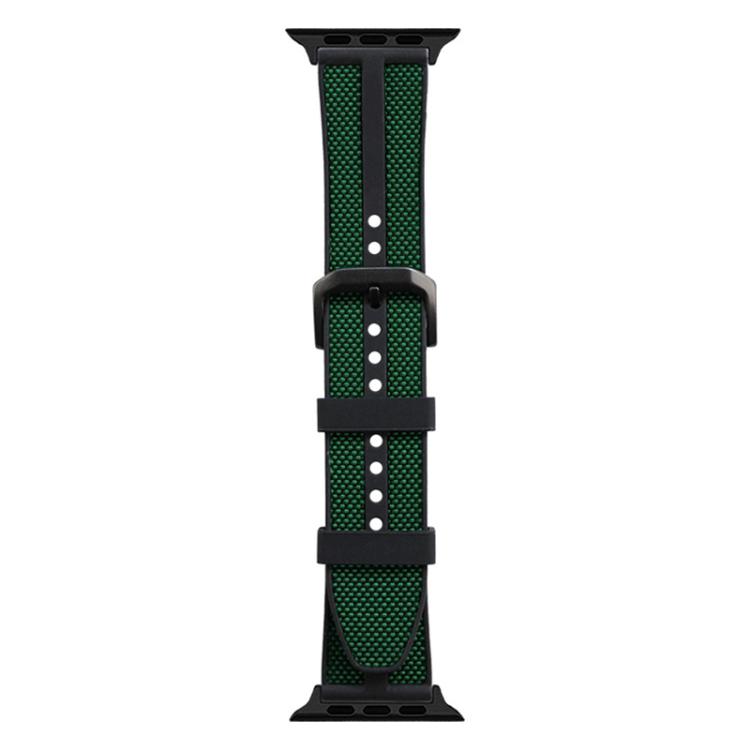 For Apple Watch 42 / 44 / 45 / 46 / 49mm xDfind Flame Hybrid Nylon Braid Silicone Watch Band