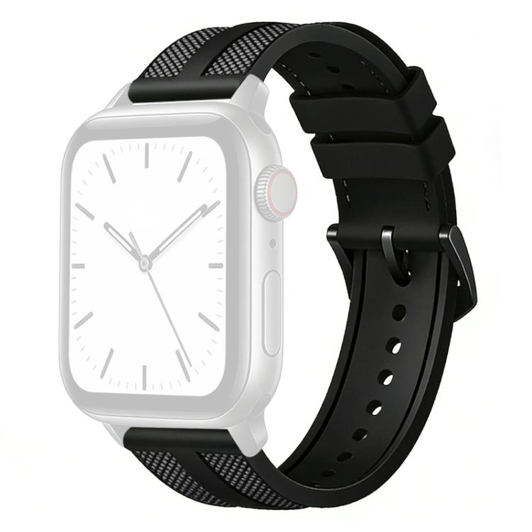For Apple Watch 38 / 40 / 41 / S11 42mm xDfind Flame Hybrid Nylon Braid Silicone Watch Band