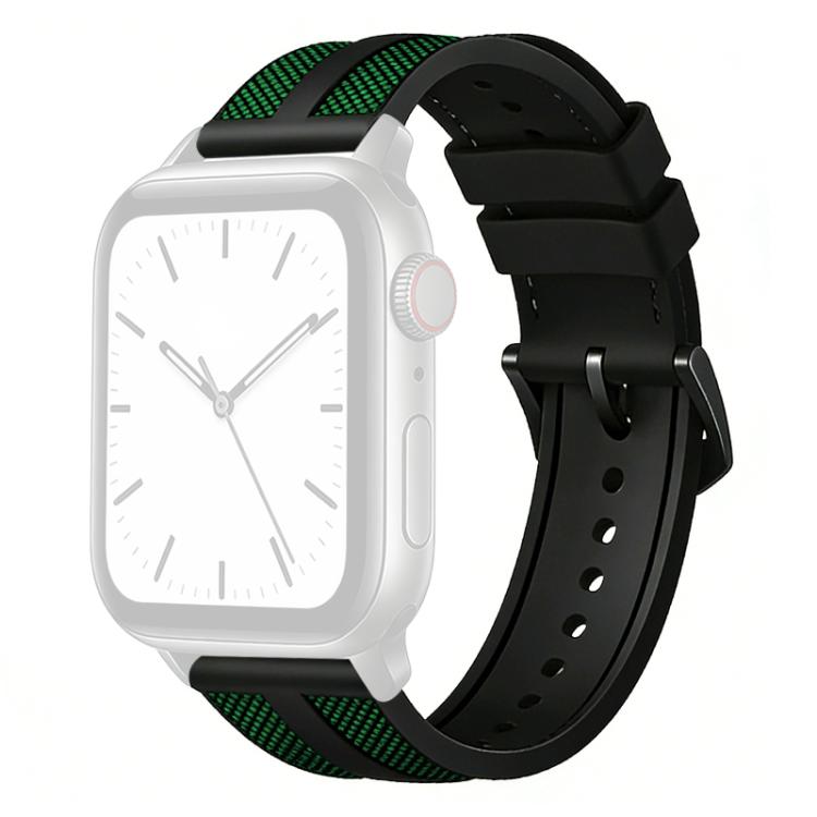For Apple Watch 38 / 40 / 41 / S11 42mm xDfind Flame Hybrid Nylon Braid Silicone Watch Band