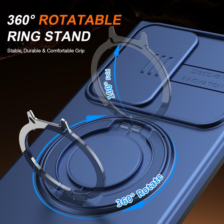 For Samsung Galaxy S24 Ultra 5G Camera Sliding Shield Magnetic Rotation Holder Phone Case