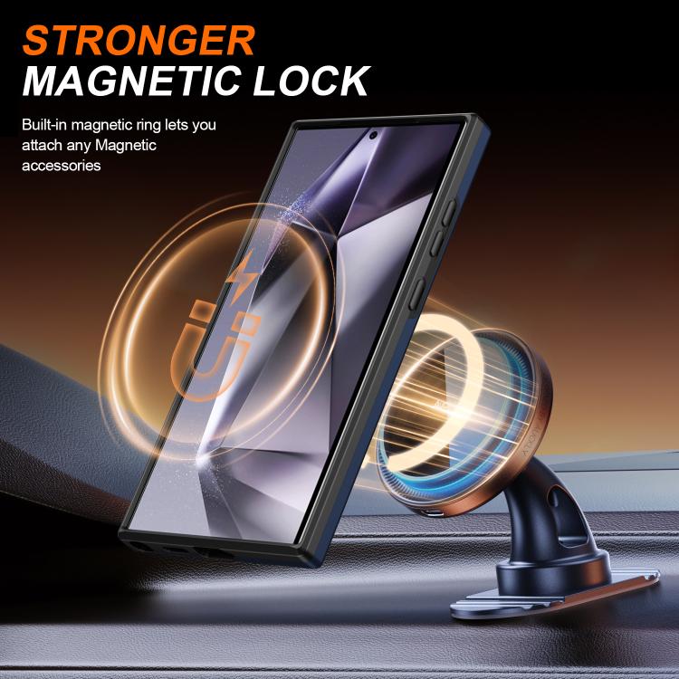 For Samsung Galaxy S24 Ultra 5G Camera Sliding Shield Magnetic Rotation Holder Phone Case