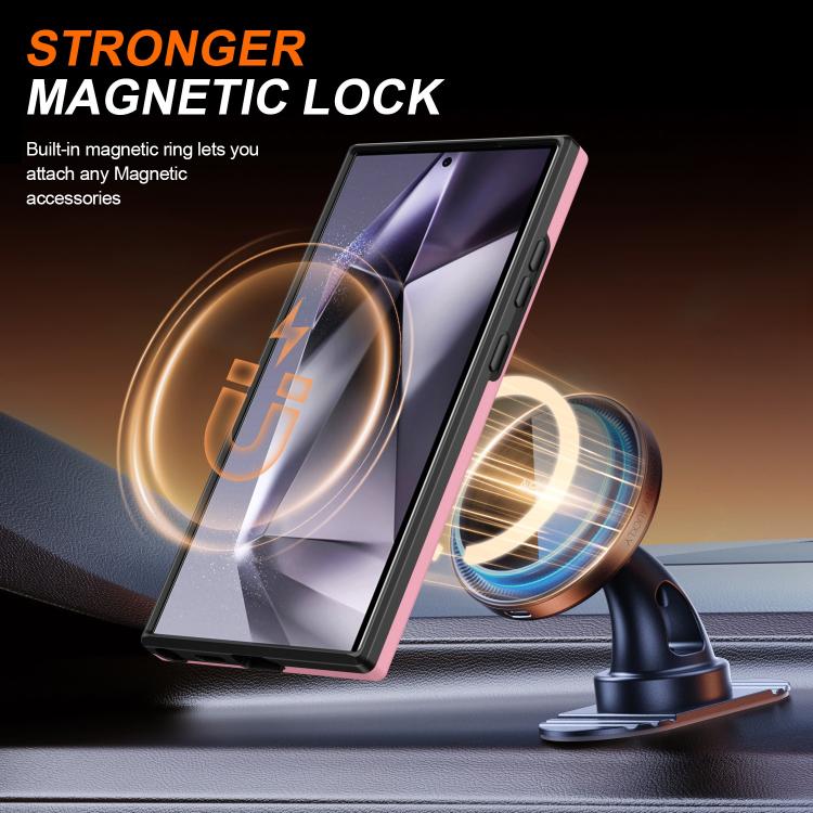 For Samsung Galaxy S24 Ultra 5G Camera Sliding Shield Magnetic Rotation Holder Phone Case