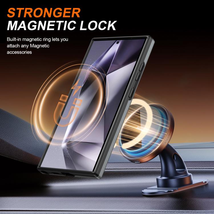 For Samsung Galaxy S24 Ultra 5G Camera Sliding Shield Magnetic Rotation Holder Phone Case