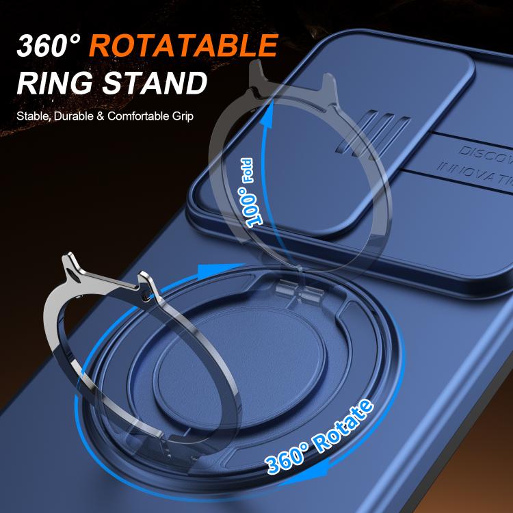 For Samsung Galaxy S25 Ultra 5G Camera Sliding Shield Magnetic Rotation Holder Phone Case