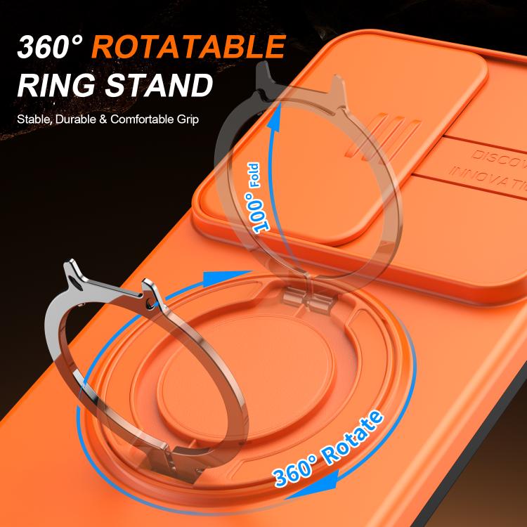 For Samsung Galaxy S25 Ultra 5G Camera Sliding Shield Magnetic Rotation Holder Phone Case